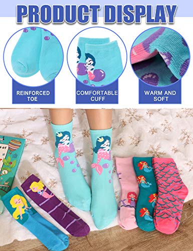 Image of Anlisim Girls Socks Cute Animal Pattern Cartoon Novelty Fashion Soft Cotton Socks 6 Pairs