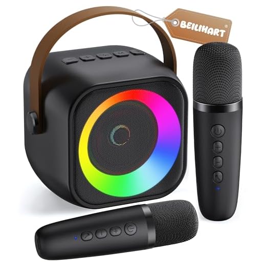 Mini Portable Karaoke Speaker with Two Mics