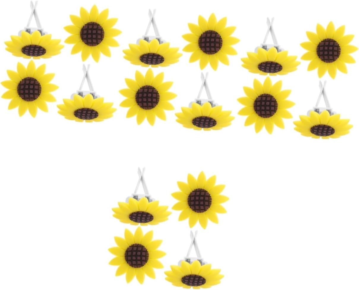 FAVOMOTO 16pcs Sunflower Car Clip Vent Diffuser for Car Office Bathroom Adorable Design Lightweight and Versatile Air