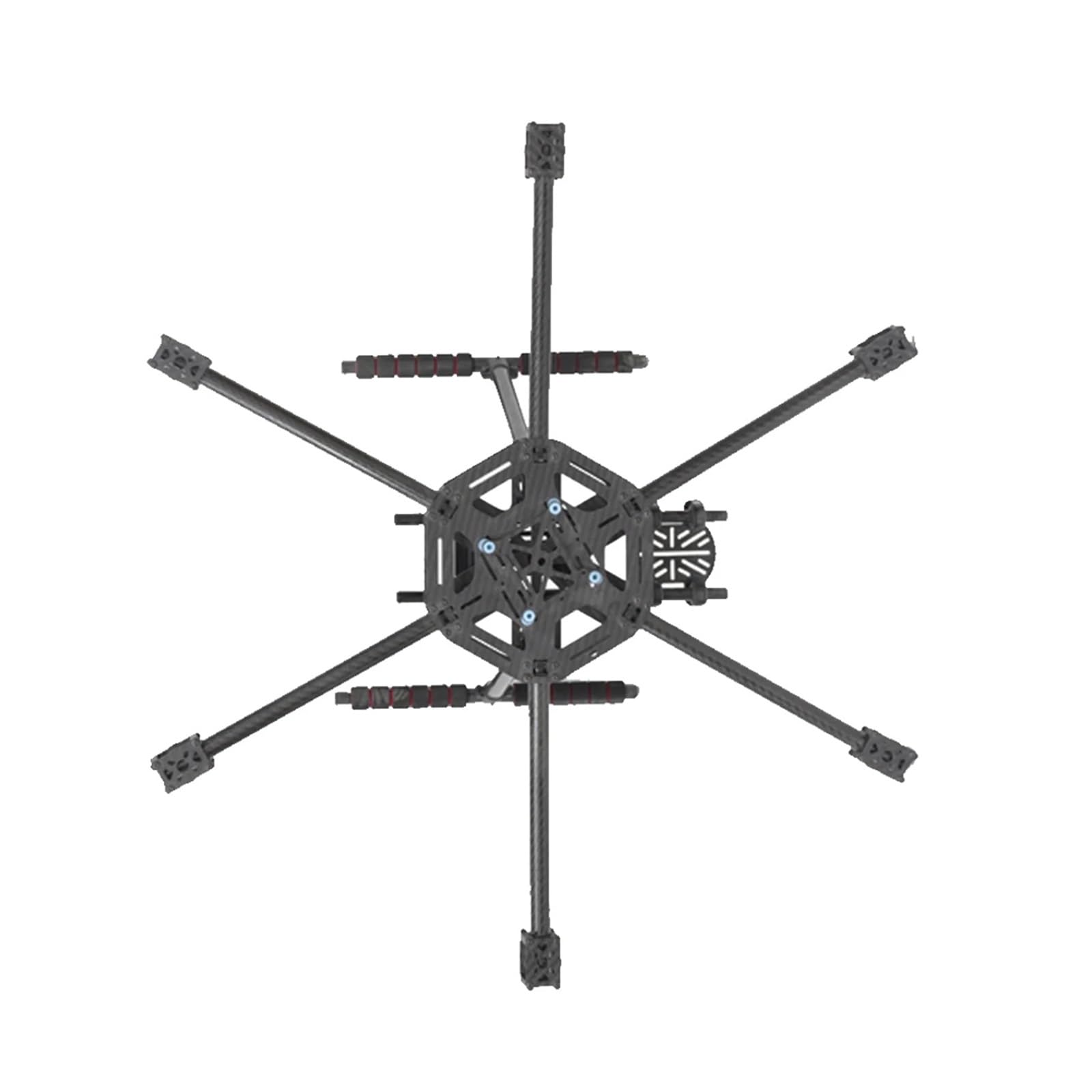 Rahmen 600 mm Hexacopter X6-X600 FPV mit Fahrwerkskufe aus Kohlefaser, kompatibel mit RC Multicopter S550 SK500, verbesserte Version(Carbon fiber)