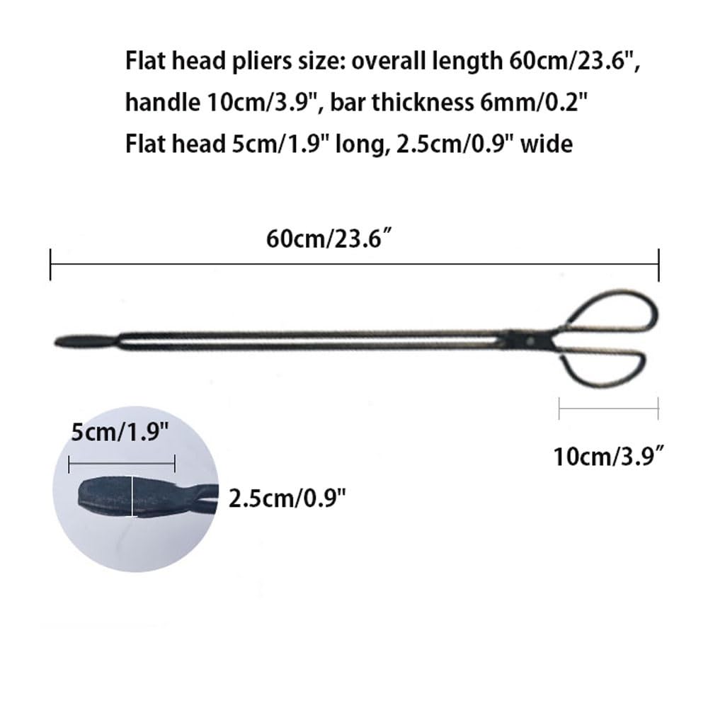 Pinza multifunzionale a testa piatta, pinza for carbone da campeggio e da cucina for caminetti, picnic e barbecue
