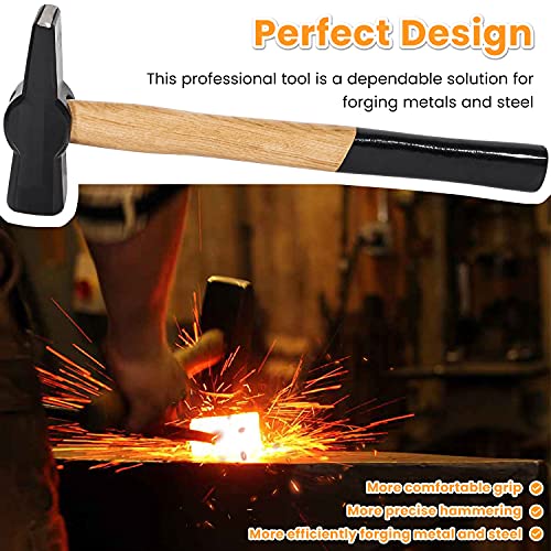 image for E-cowlboy Blacksmith Tongs+Hammer Set Knife Making Tongs Wolf Jaw V-Bi