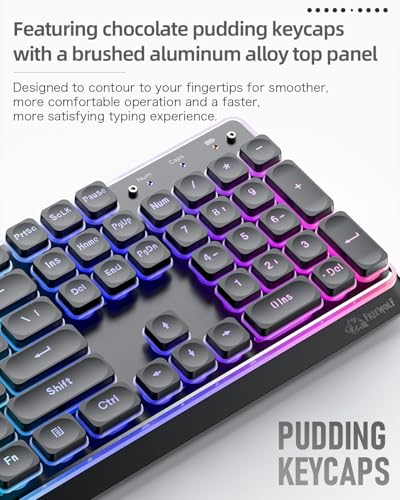 ZIYOU LANG x FREEWOLF M104 Wireless Keyboard, Triple Mode 75% Gaming Office Keyboard with RGB Backlit, 4000mAh Rechargeable, Compatible with Windows/Mac