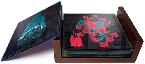 Miniatura 4 de IT Chapter Two – Pennywise The Dancing Clown – Juego de posavasos de cristal – para coleccionar regalos – Viene con elegante soporte de madera