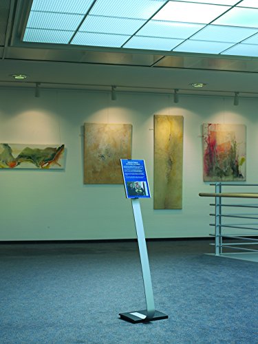 Durable Floor Sign Stand For Letter-Size Inserts, Study Aluminum Base, Portrait & Landscape, 40-1/2" - 46-1/2" Height (481423) #TOP4