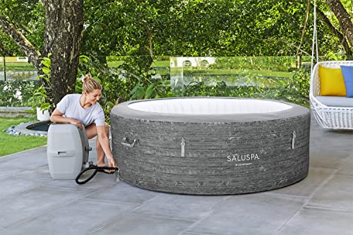 Bestway SaluSpa Budapest Inflatable Hot Tub Spa | Portable Hot Tub with Energy-Efficient Cover | Features Stone Print, Filtered Heated Water System and 140 AirJets | Fits 4-6 People - Thumbnail 7