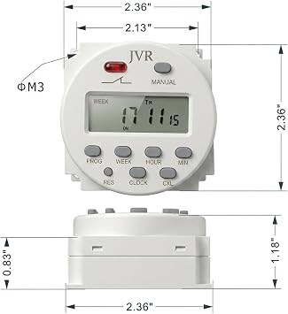 12V Timer Switch - Programmable, DC/AC/Solar Battery Powered | 12 Volt JVR Timer Relay