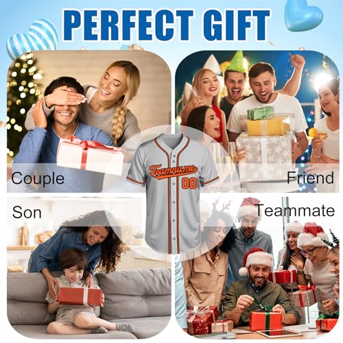 Image of Custom Baseball Jersey Personalized Stitched or Printed Name Number Baseball Shirt Sports Uniform Gifts for Men Women Youth