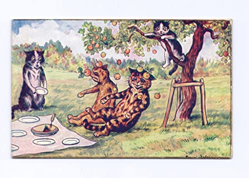 Impressions d'art mural Louis Wain poster de chat pique-nique 60x90