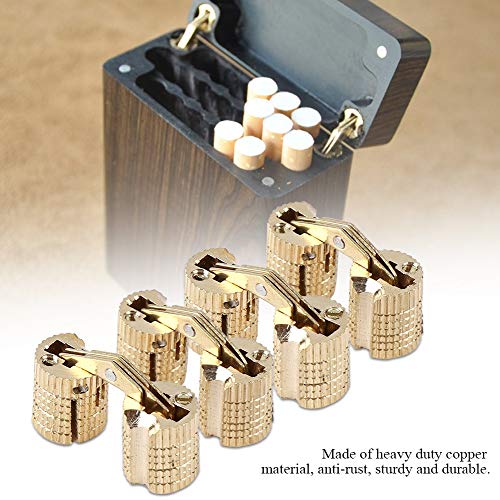 Broco 4Pcs/Pack Copper Brass Cabinet Gift Box Concealed Barrel Hinge 8mm 180° Opening Angle - Image 3