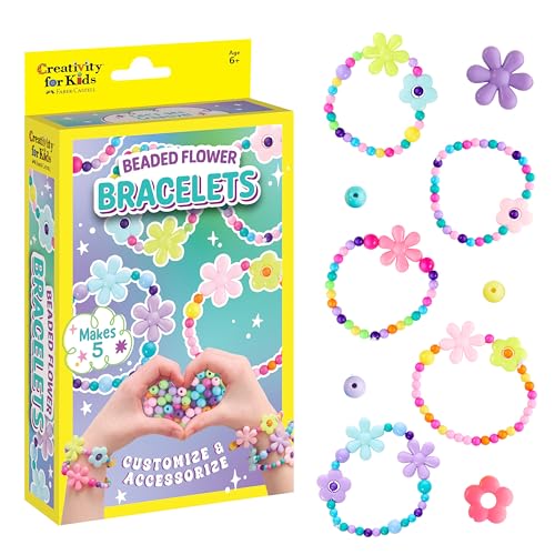 Creativity for Kids Beaded Flower Bracelet Kit Make 5 (Ages 6+)