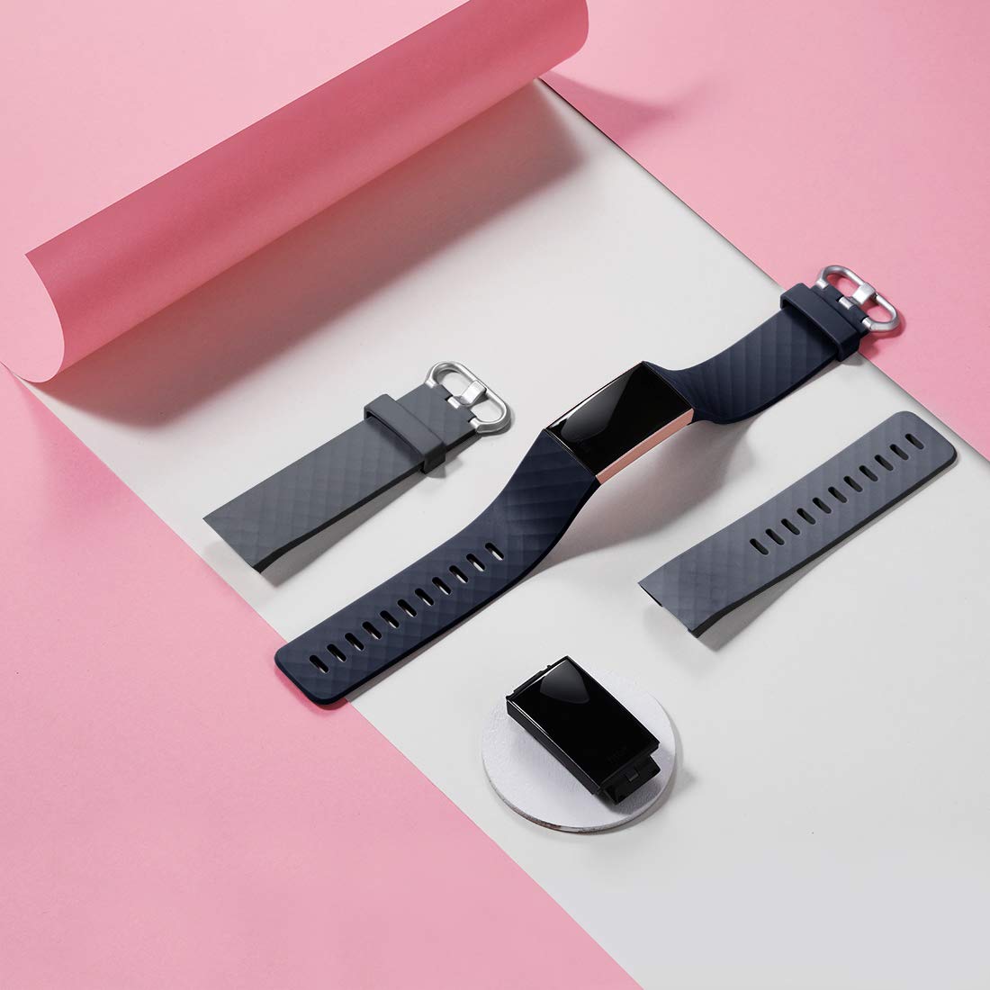 Faliogo 2 Pack Replacement Bands Compatible with Fitbit Charge 3 Bracelet/Fitbit Charge 4 Bracelet - Image 2