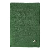 Lacoste Legend Towel, 100% Supima Cotton Loops, 650 GSM, 35'x70' Bath Sheet, Field Green