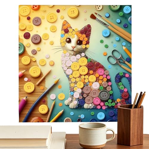 Peinture à boutons avec cadre pour décorer votre salon activité DIY
