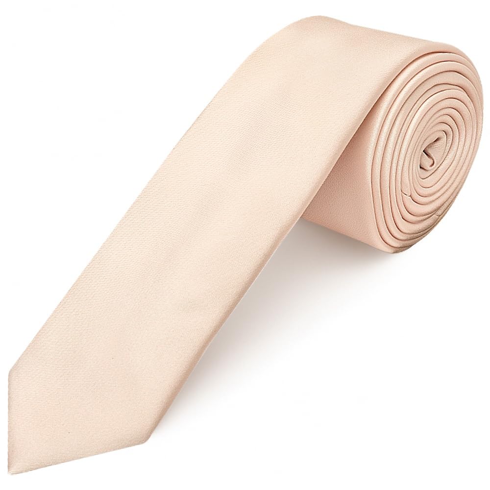 TIES R US Plain Blush Satin Skinny Boys Tie