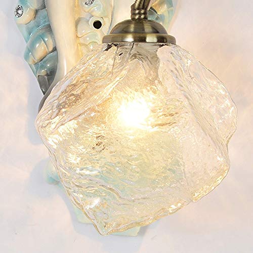 Lanterne métallique dauphin style européen et verre ciselé E14 - 4