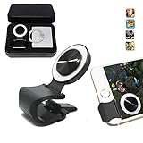 Mobile Joystick, Phone Game Rocker with Phone Ring Holder Touch Screen Joypad for iPhone / Smart Phones (Silver)