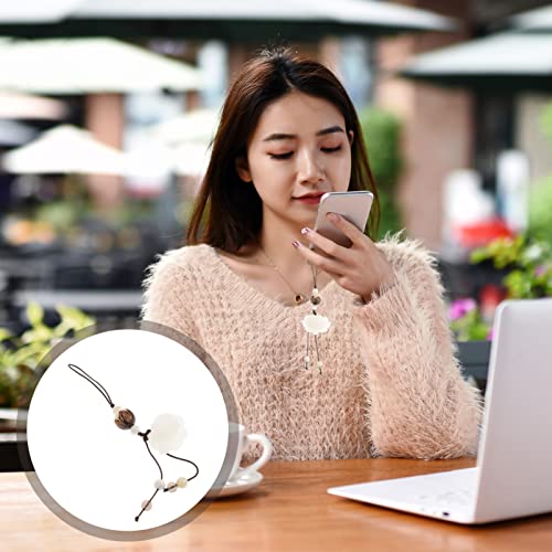 Baluue Phone Charm Jade Lotus Flower Charm Creative Pendant Phone Lanyard Lucky Charm Feng Shui Decoration Hand Knitting Phone Hanging Rope #TOP4
