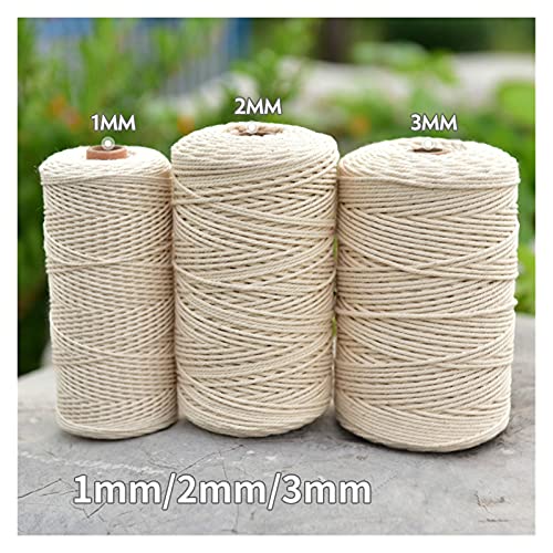 Cuerda de algodón de macramé beige trenzado de 8mm para accesorios e hilo de manualidades 4