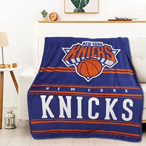 Northwest NBA Dual Vision 45 X 60 Silk Touch Throw Blanket 200 GSM New York Knicks