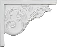 Vista 2 de Ekena Millwork SB08X05BR-L Bremen Acanthus, izquierda soportes de escalera, 21.952cmde ancho x 19.25cmde alto x 1.575cmD, imprimado