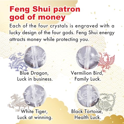 Japan lucky charm money luck bracelet horseshoe crown beads fengshui gold crystal wealth japanese traditional stretch men women unisex natural stone positive energy cool present casual4