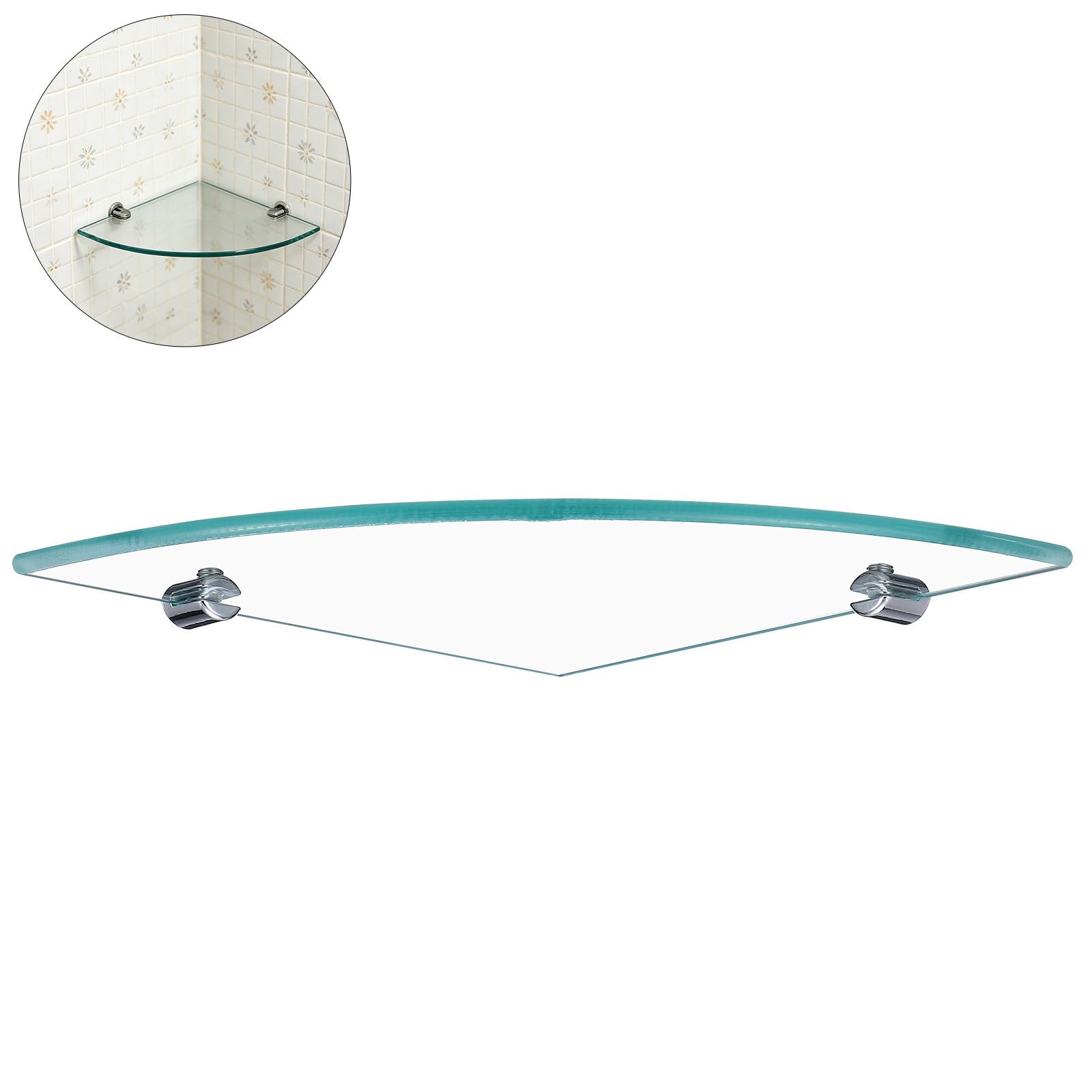 Toyvian 2 Piezas Estante de Esquina y Diseño Compacto para Baño de Vidrio Templado con Soporte Resistente para Organización Ducha y Baño