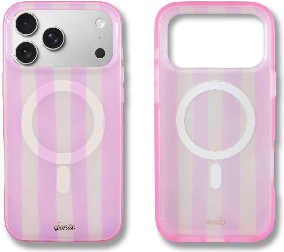 Sonix Case for iPhone 17 Pro Max | Compatible with MagSafe | 10ft Drop Tested | Jelly Stripe Pink/Cream