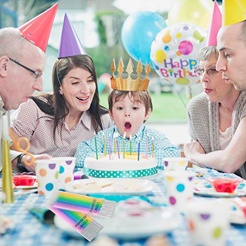 Birthday Cake Candles Colorful Party Metallic Dessert Decoration Rainbow Cupcake Candles Flames Smokeless for Kid Children Adult for Ceremony Wedding Home Celebration Favor Supplies 30 Pack