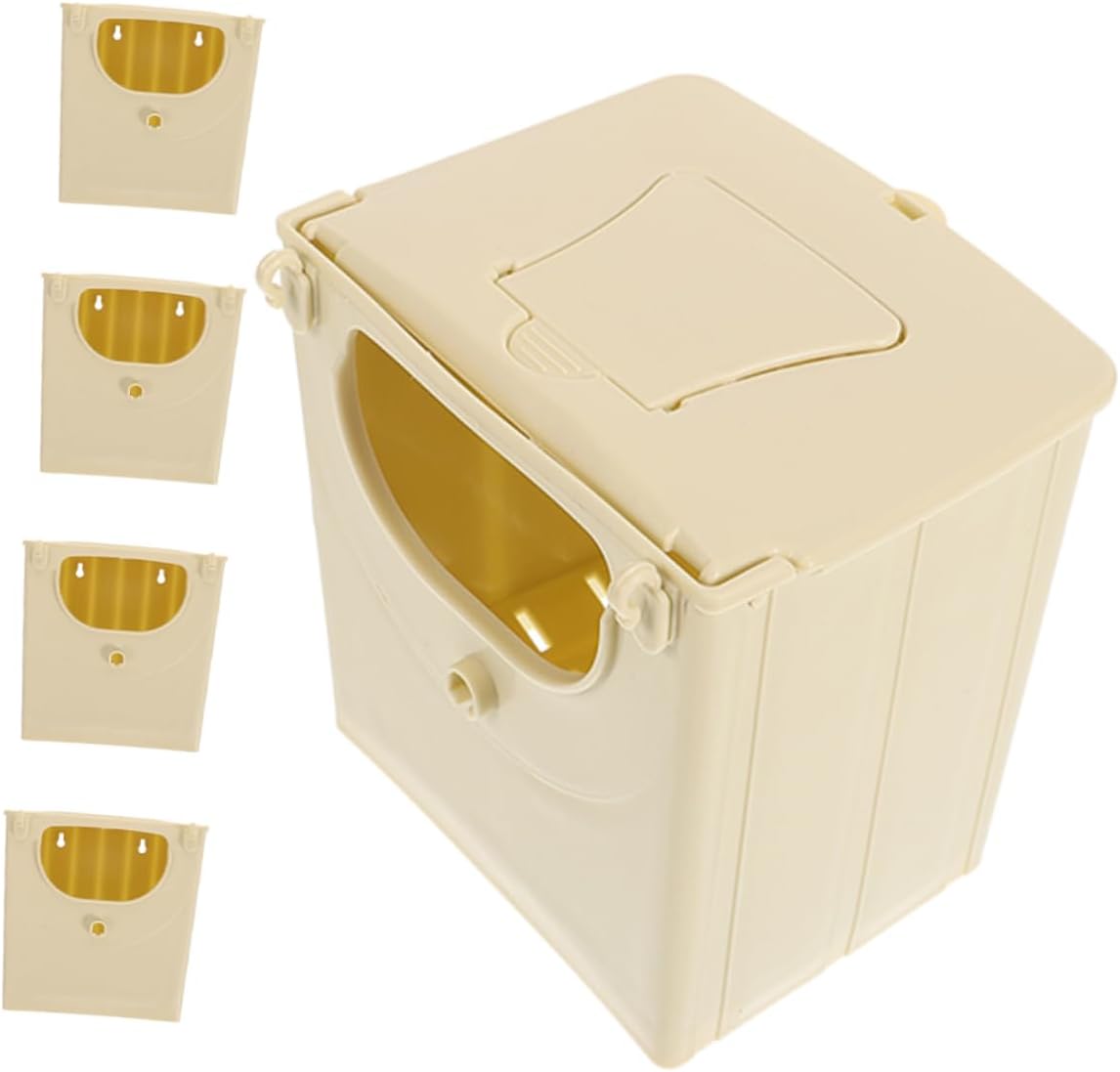 Toyvian 5Pcs Parakeet Nesting Box Plastic Bird Nest Breeding Box for Cockatiels Budgies Lovebirds Small Parrots Easy to Clean and Install 5.11X5.11X3.93In
