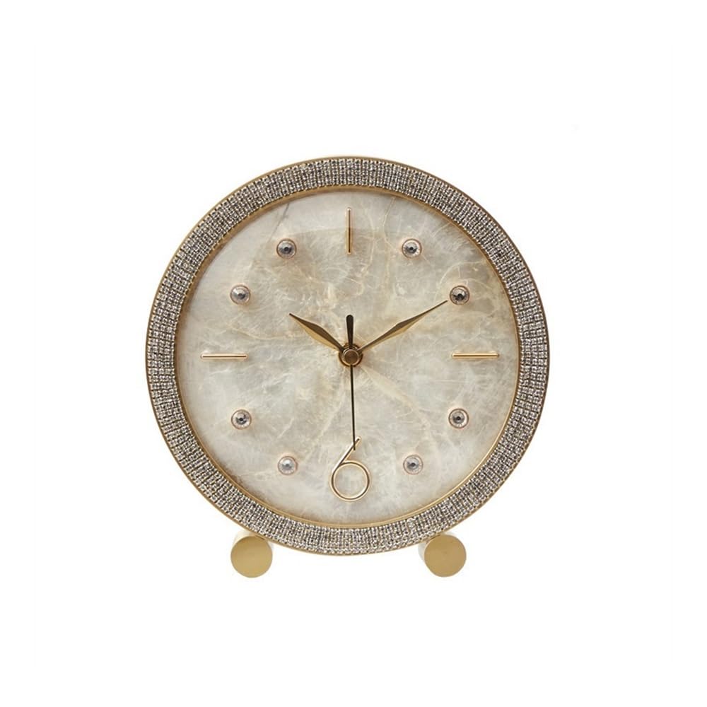 shangguanyun456 Vintage table clock Table Clocks Brass Shell Seat Clock Desktop Silent Home Living Room for Bedroom Office