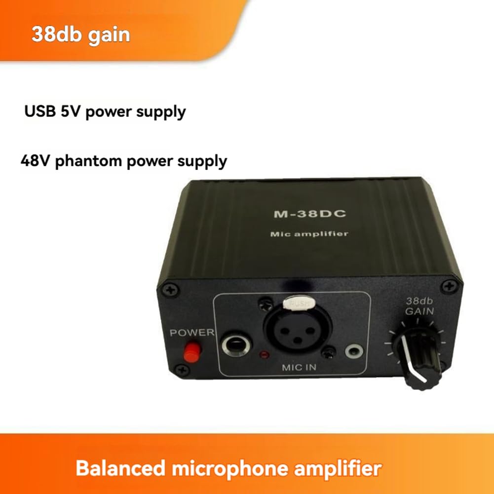 Préamplificateur de Microphone Portable à Sortie XLR, Gain Élevé, Alimentation Fantôme 48 V pour Microphones Dynamiques et à Condensateur.
