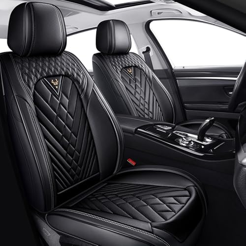 Image of Car Seat Covers for Chevrolet Equinox 2005-2026, Premium Nappa Leather Waterproof & Anti-Slip, Full Coverage Customized fit Chevrolet Equinox Seat Covers Front Set (2 Seats Standard,Black)