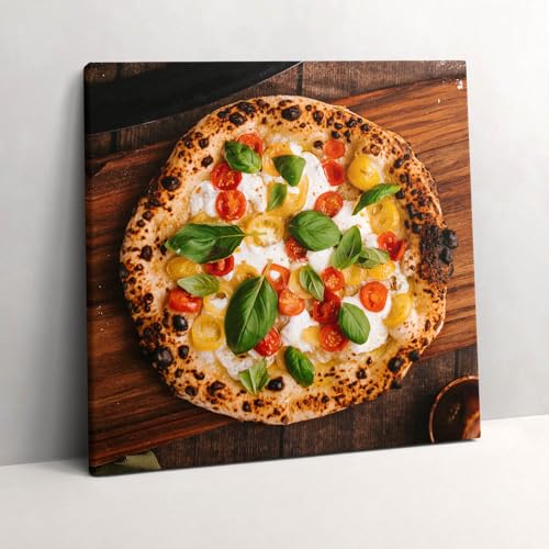 Peinture murale de cuisine italienne tableau pizza déco 60cm