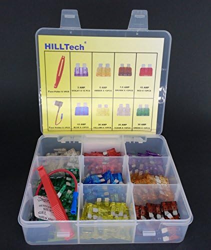 US Grade 120 PCS w/Puller & Add-a-circut Holder Fuse Kit Set Assorted, 3A, 5A, 7.5A, 10 A, 15 A, 20 A, 25 A, 30 A ATO-120HP (includes 8 Ratings 15 pcs each plus Puller & fuse Holder) ATO-120HP