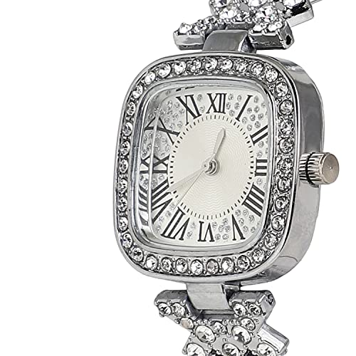 Image of Haute Sauce Women's Embellished Analog Dial with Stainless Steel Strap | Battery Power | Foldover Closure | Quartz Movement | Fashion Wrist Belt Watch for Female and Girls