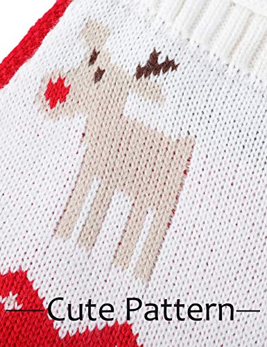 MOMBEBE COSLAND Baby Kerst Gebreide Romper Rendier Onesies Sweater Jumpsuit Mouwloze Outfit 0-24 Maanden - Afbeelding 4