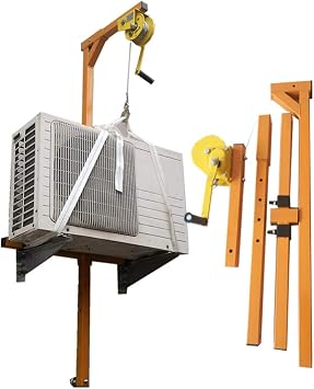 Air Conditioner Exterior Installation Lifting Tool, Steel Air Conditioner Installation Crane Installation Tool, Stainless Steel Exterior Installation Bracket Load-Bearing Machine Lift
