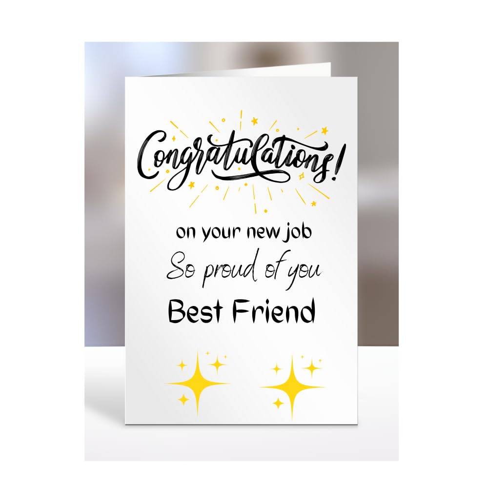 Congratulations on your new job card for Best Friend, Gifts for Men or Women, Presents for Christmas, Greetings Card, Him, Her, Female, Male,A5-109_16 โ image 1
