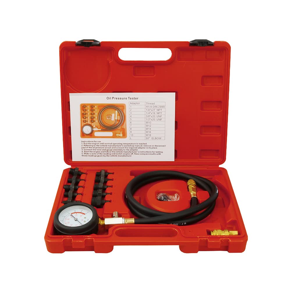 HUYAN 13pcs Engine Oil Pressure Test Kit Auto Repairing Cylinder