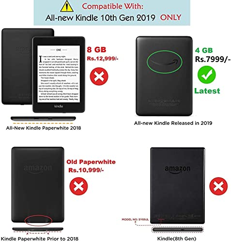 SwooK Classic Printed Magnetic Flip Cover Case for All New Kindle 10th Generation 2019 Release Model: J9G29R Flip Case Smart Folio Cover Case (Not... - Image 2