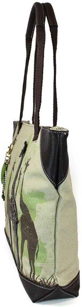 Chala Handbags Safari Giraffe Canvas Tote Purse