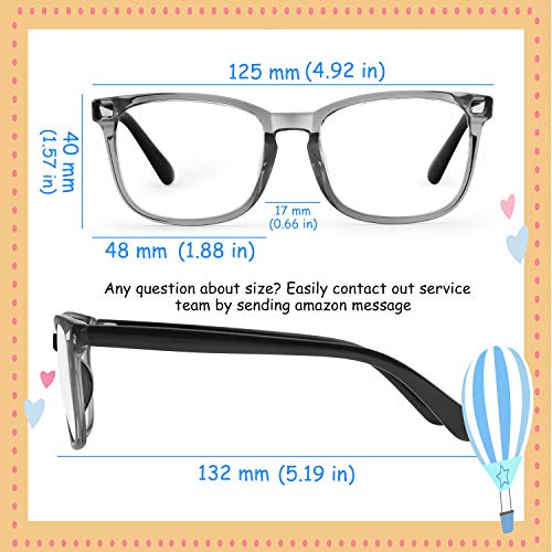 Image of KUGUAOK 2 PACK Kids Blue Light Blocking Glasses, Boys Girls Computer Gaming TV Glasses, Lightweight Eyeglasses Frame (Age 4 to 12)