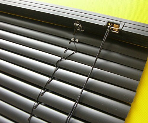 PVC Jalousie schwarz - Breite 50 bis 120 cm - Höhe 160/220 cm - Tür Fenster Rollo Kunststoff Jalousette Fensterjalousie Lamellen Plastik (100 x 220 cm) Cover