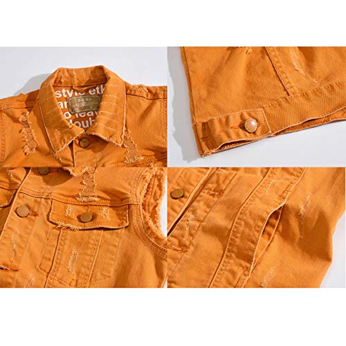 INVACHI Men's Casual Lapel Denim Vest Vintage Sleeveless Jeans Vest Slim Fit Jacket3