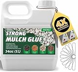34oz Strong Concentrate Mulch Glue, Gravel Binder Mulch Glue, Non-Toxic Mulch Glue, Mulch Landscape Lock Adhesive Pea Gravel Stabilizer, Mulch Rock Glue for Landscaping Pea Gravel & Bark