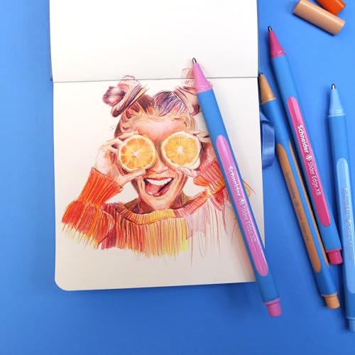 Image of Schneider 152222 Slider Edge Pastel XB Ballpoint Pen (Triangular Pens with Line Width XB) Pack of 10 Flamingo