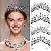 Yheahin Black Crown for Women Gothic Skull Crystal Tiaras Rhinestone Queen Crown Headpiece for Halloween Cosplay Costume Party Accessories Photo Props (Black)