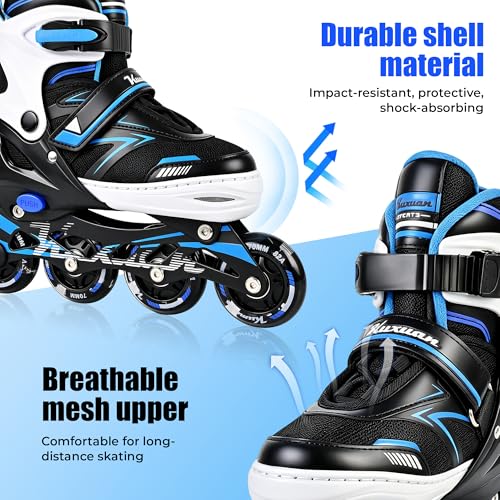Kuxuan Adjustable Illuminating Inline Skates for Kids Ages 5-8 8-12, Fun Beginner Roller Skates Blades with Full Light Up Wheels, Outdoor Skates for Boys Girls Youth Adult — view 4