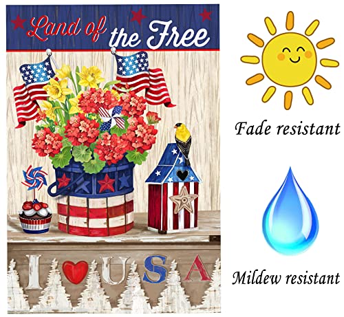 Akeydeco Happy Independence Flag,28X40 Inch Independence Day Garden Flags With Two Grommets Double Sided Printing 2 Layer Burlap Veterans Day Flag For Your Memorial Day Flag Decoration #TOP4